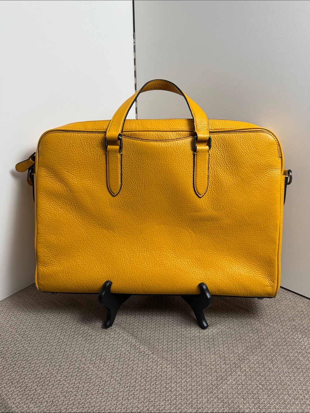 Coach Yellow Pebbled Leather Laptop Brief - Picture 2 of 16